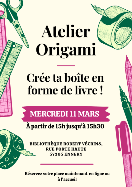 Affiche vnement Atelier cratif DIY Color Illustration Rose Vert Orange